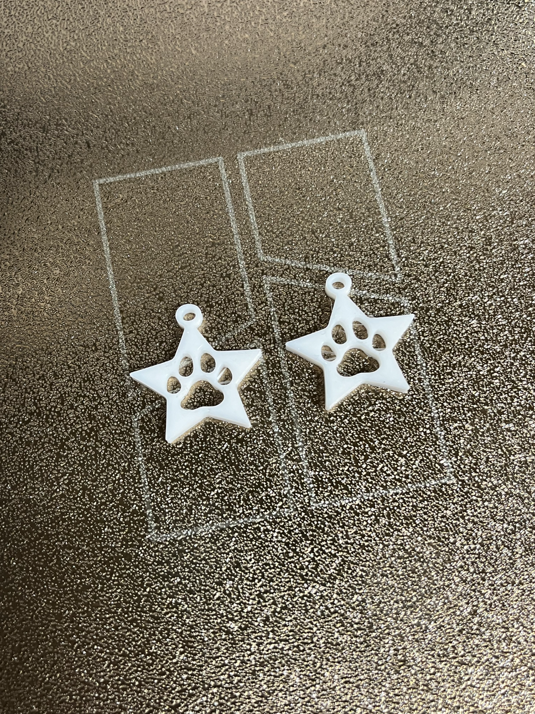 Star with Paw Print Earrings