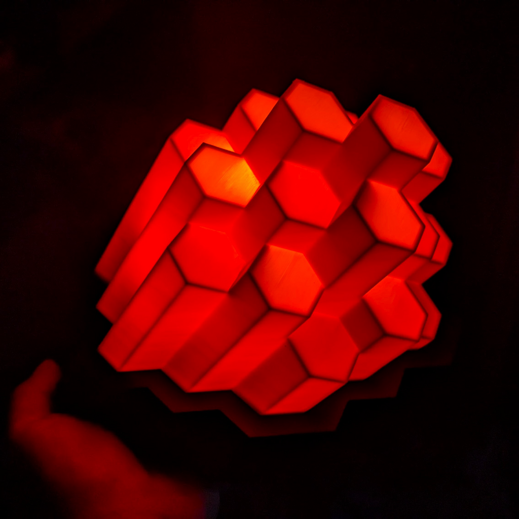 Geometric Hex Lamp with Base