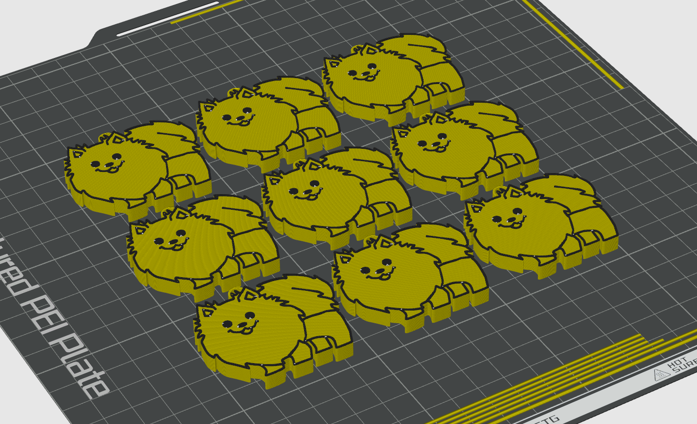 Pomeranian Keychain Dual Color