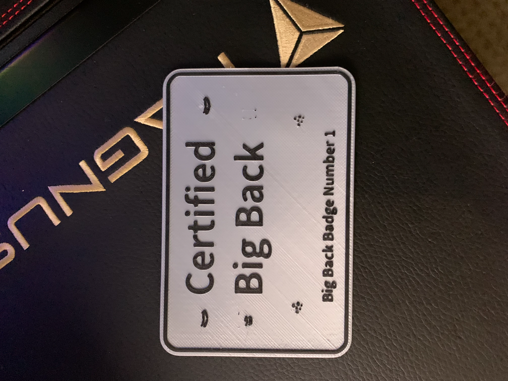 Certified Big Back Badge