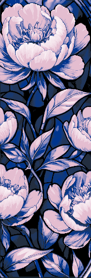 Set of 3 Bookmarks - Springtime Blooms of a Pink Peony Flowering Bush in Stained Glass