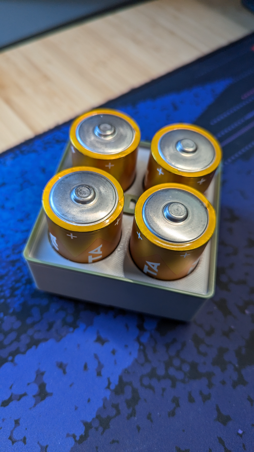 Gridfinity 2x2 (35mm) D Cell Battery Holder