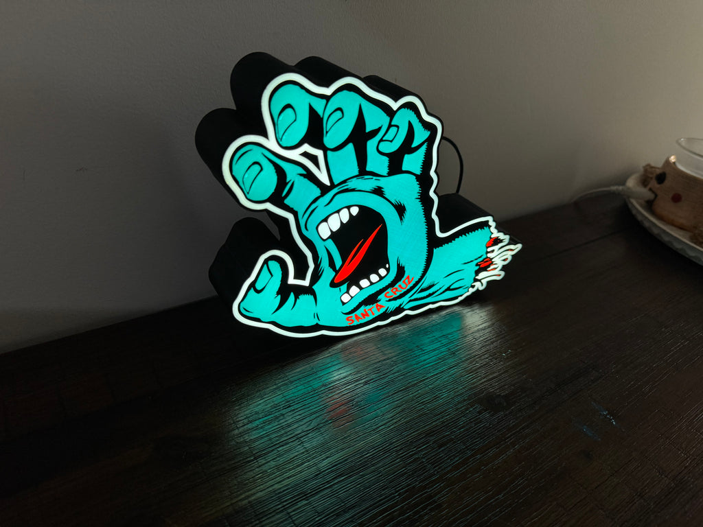 Santa Cruz - Screaming Hand - Light up Sign / Logo