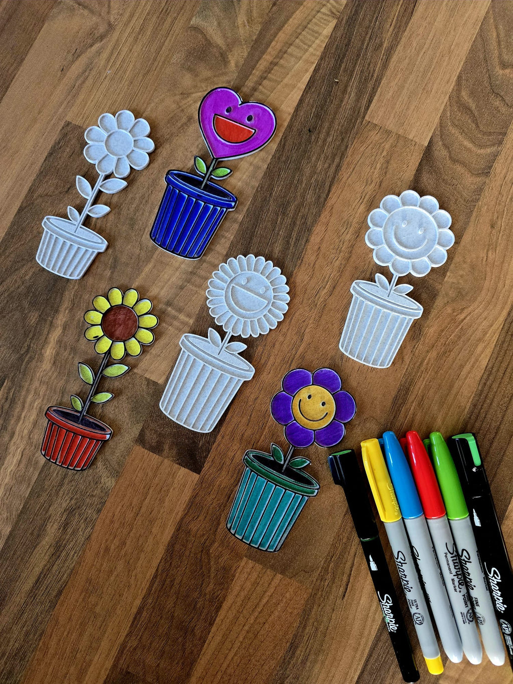 Cute Flower Pot Floral Botanical Coloring Set