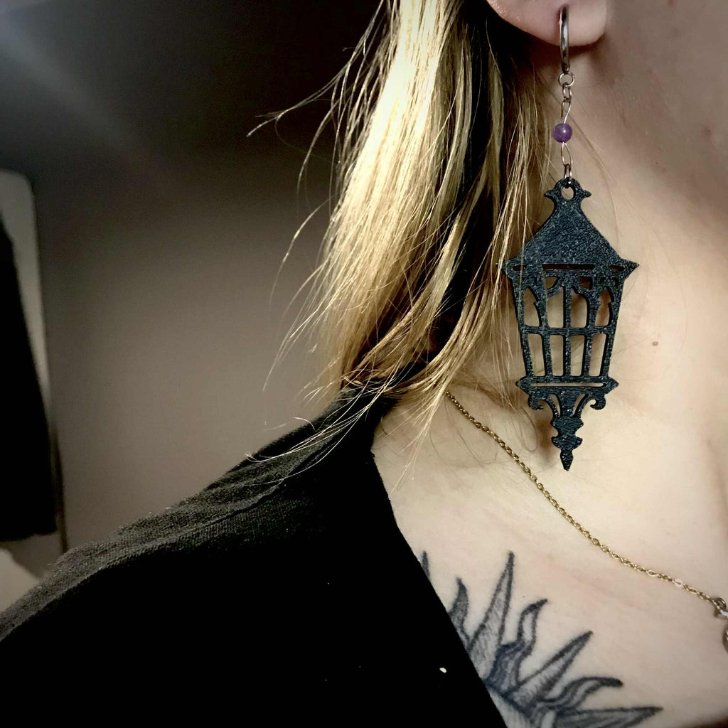 Goth Hourglass and Lantern Earrings COMMERCIAL USE