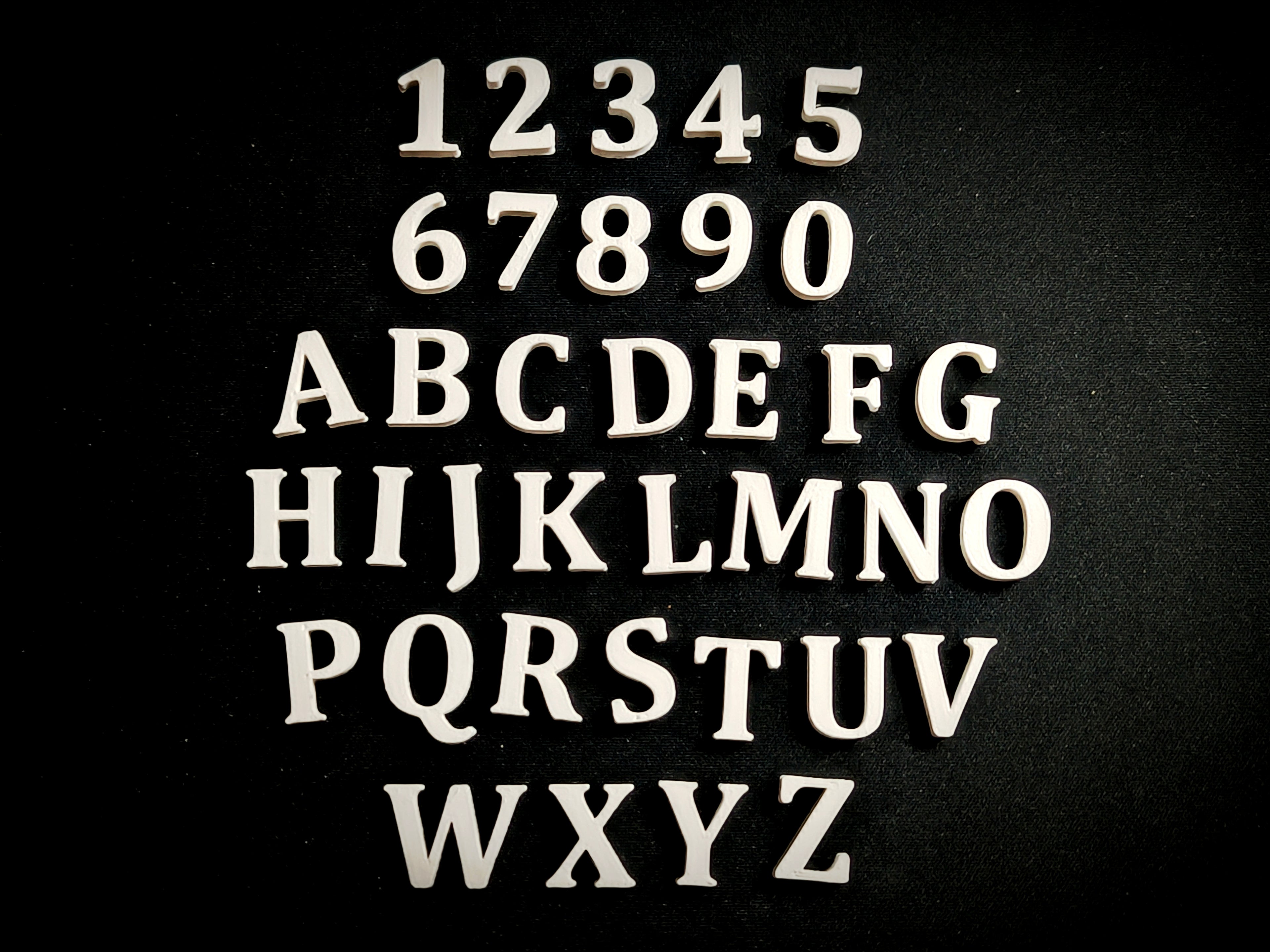 Alphabet Letters & Numbers - Cambria