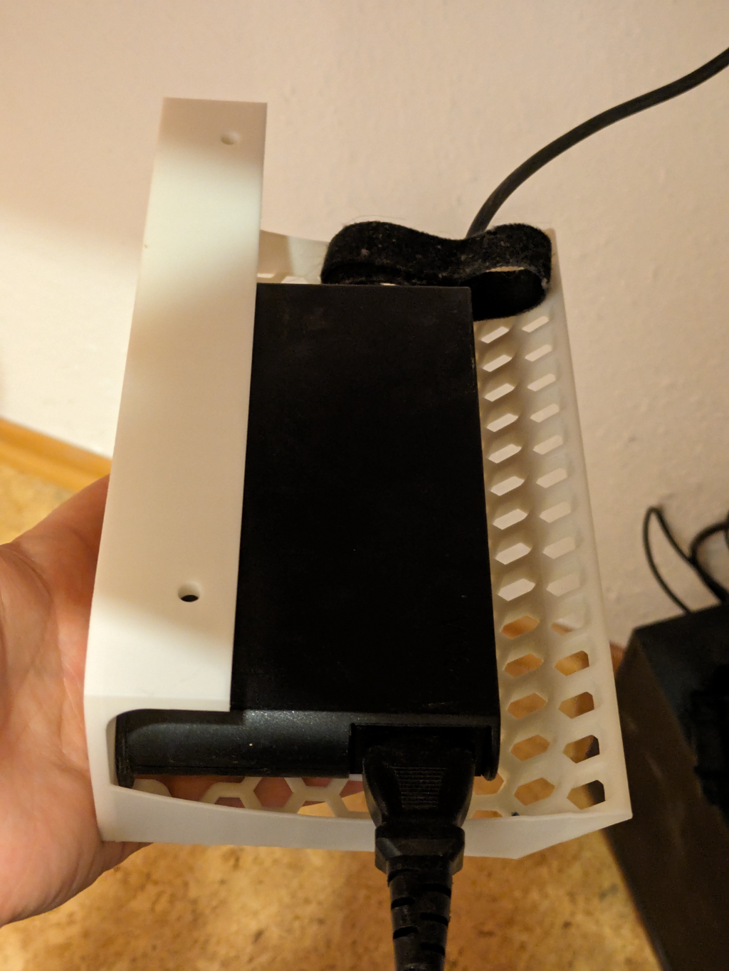 Under-Desk Rack Cable Organizer Honeycomb pattern