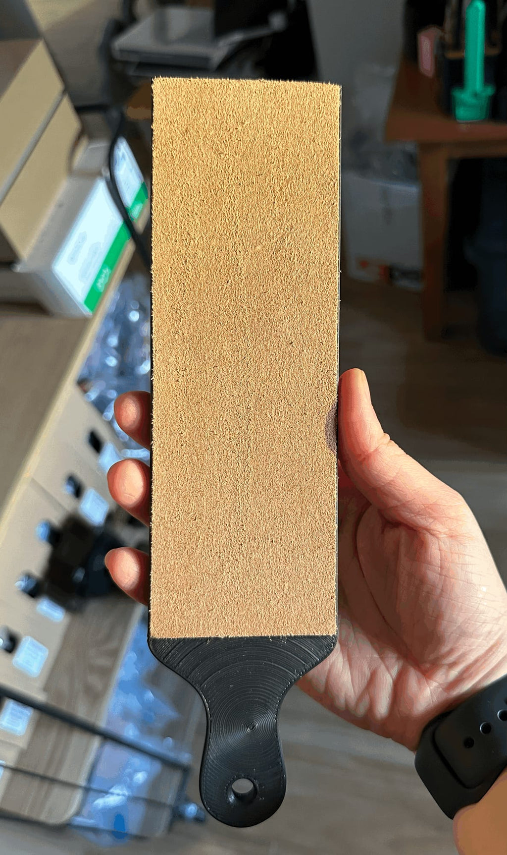 Leather strop handle