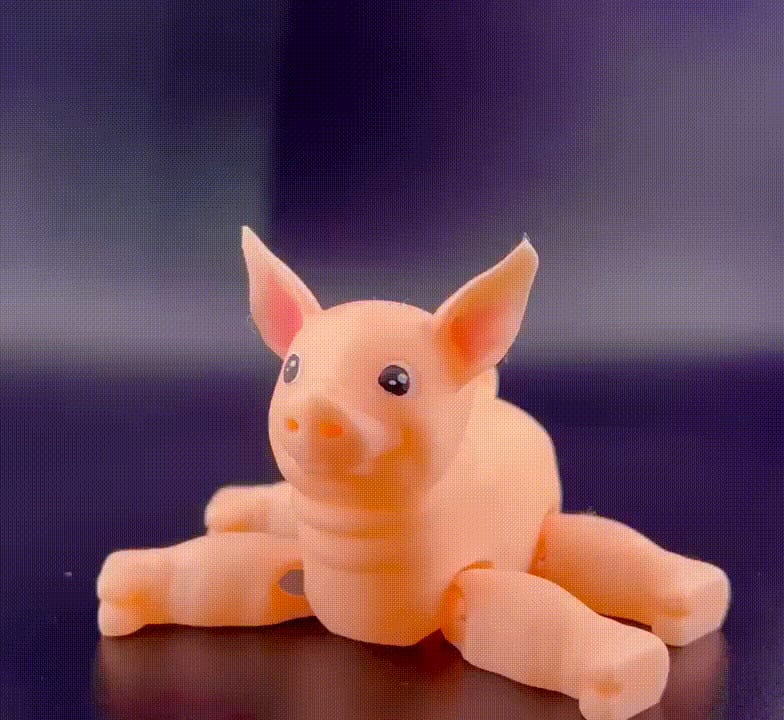 Zero supports! "Snorts" New pig in town! Articulated print in place