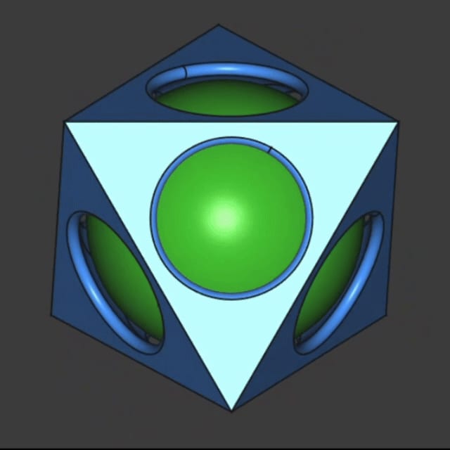 Spinning Sphere Inside the Octahedron | Fidget Toy