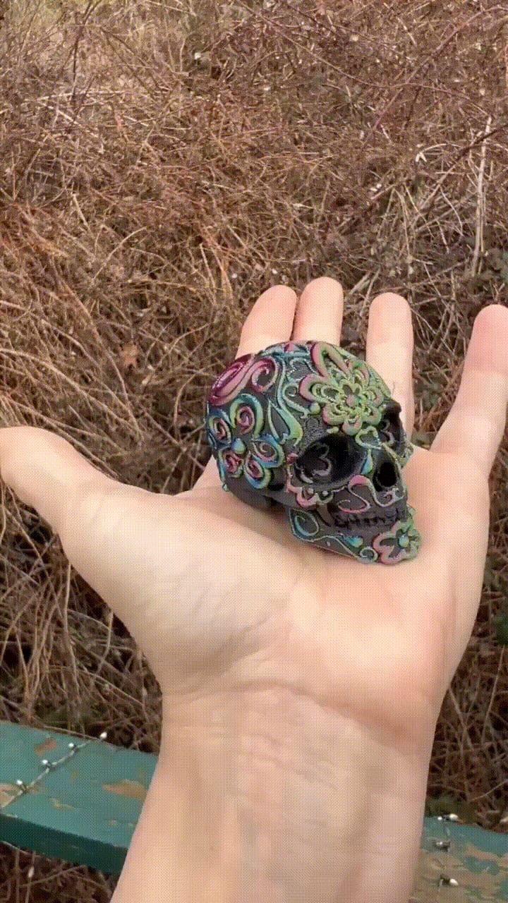 Sugar Skull multi color painted compatible