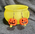 Carved Pumpkin Earrings
