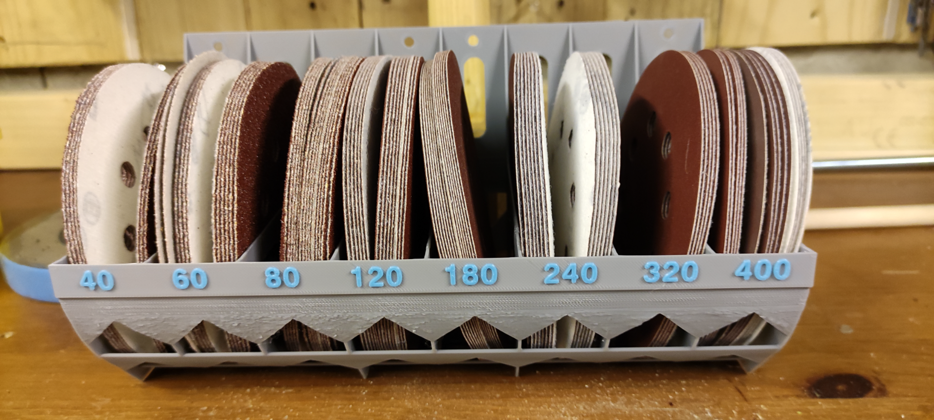 Sanding disc holder organiser 125 and 150mm