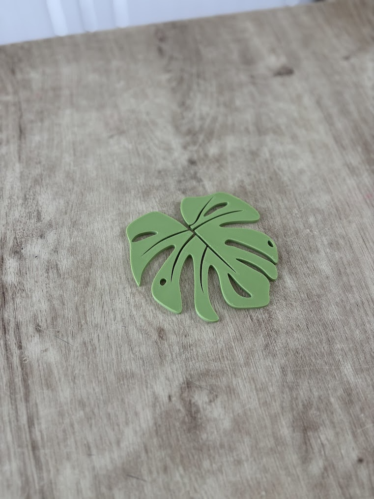 Monstera leaf drinks coaster