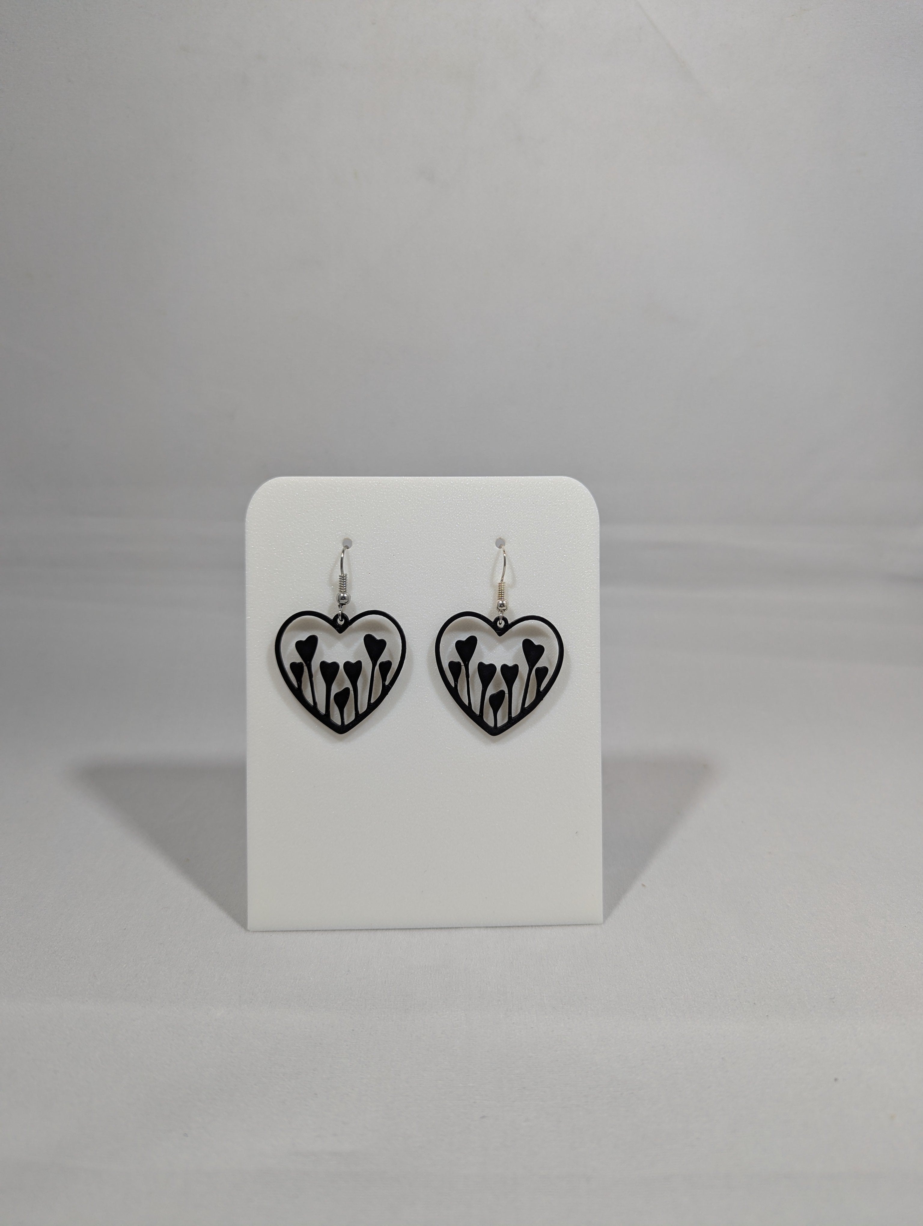 Flower heart earrings