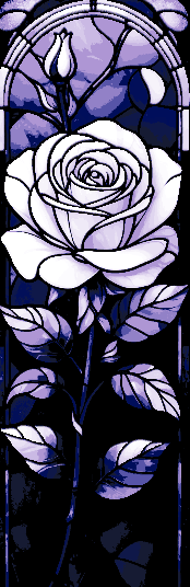 Stained Glass Roses in Bloom - Set of 3 Bookmarks colored in Hueforge
