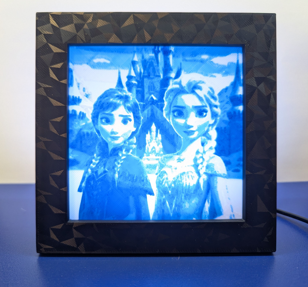 Lithopane - Frozen - Elsa and Anna Castle