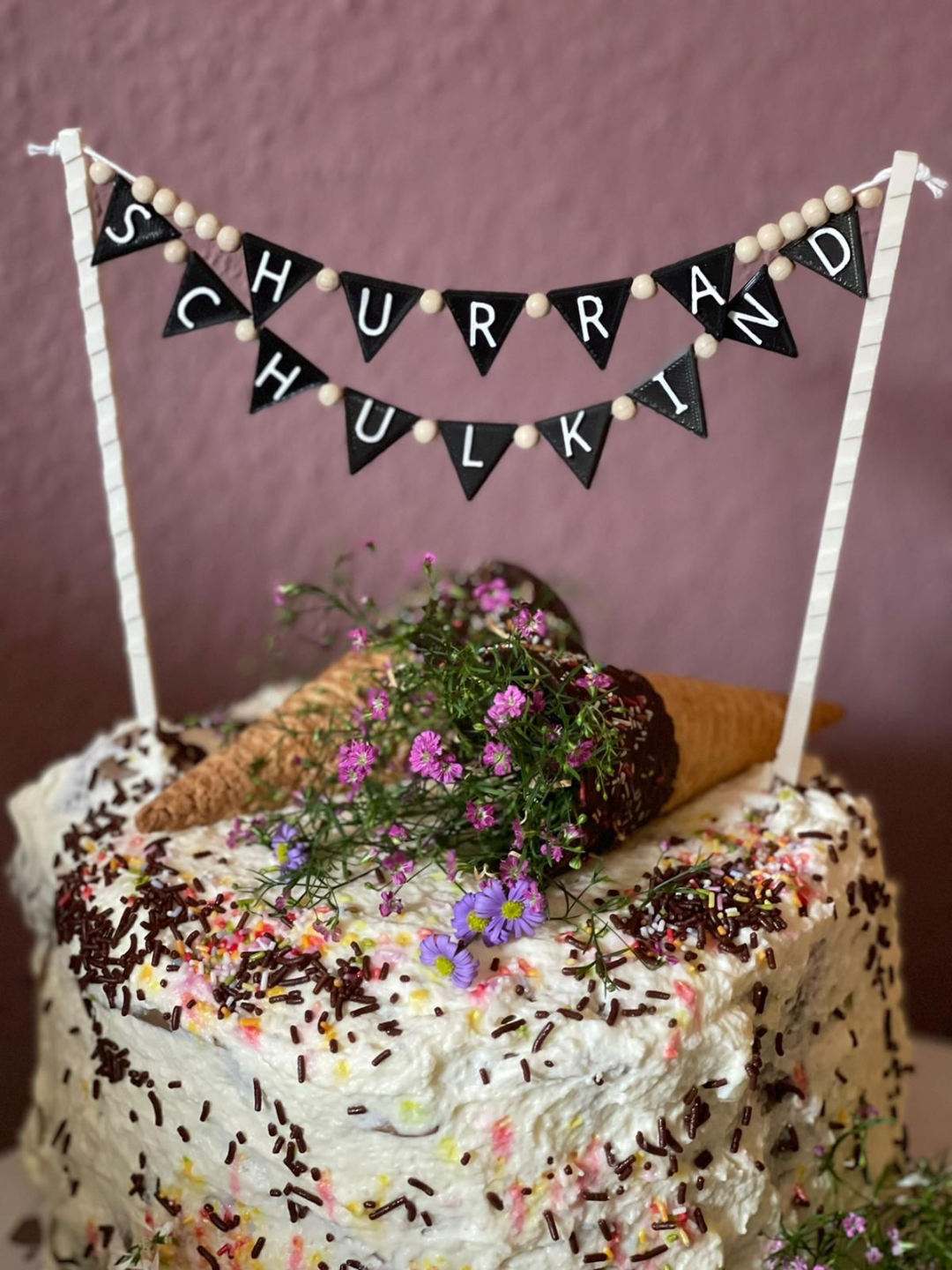 Happy Birthday ABC bunting flag pennant chain Wimpelkette