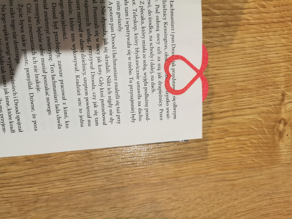 Heart paper clip, bookmark.