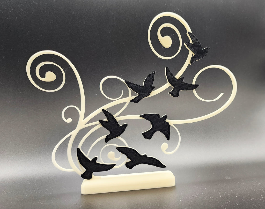 Wind with Sparrows - 2 Colors - Stand Optional