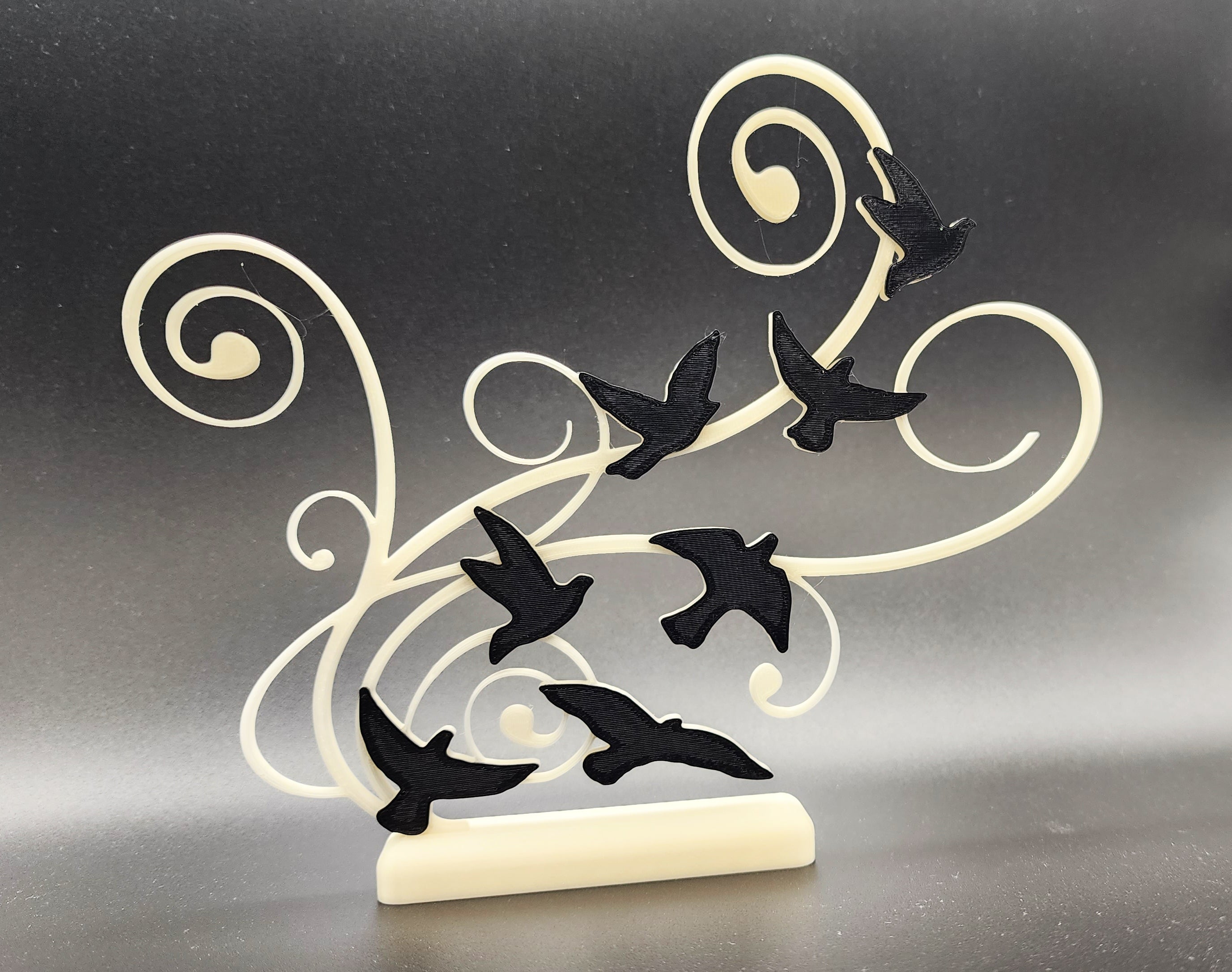 Wind with Sparrows - 2 Colors - Stand Optional
