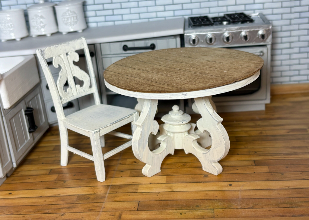 Dollhouse Scale 1:12 Kitchen Table and Chair