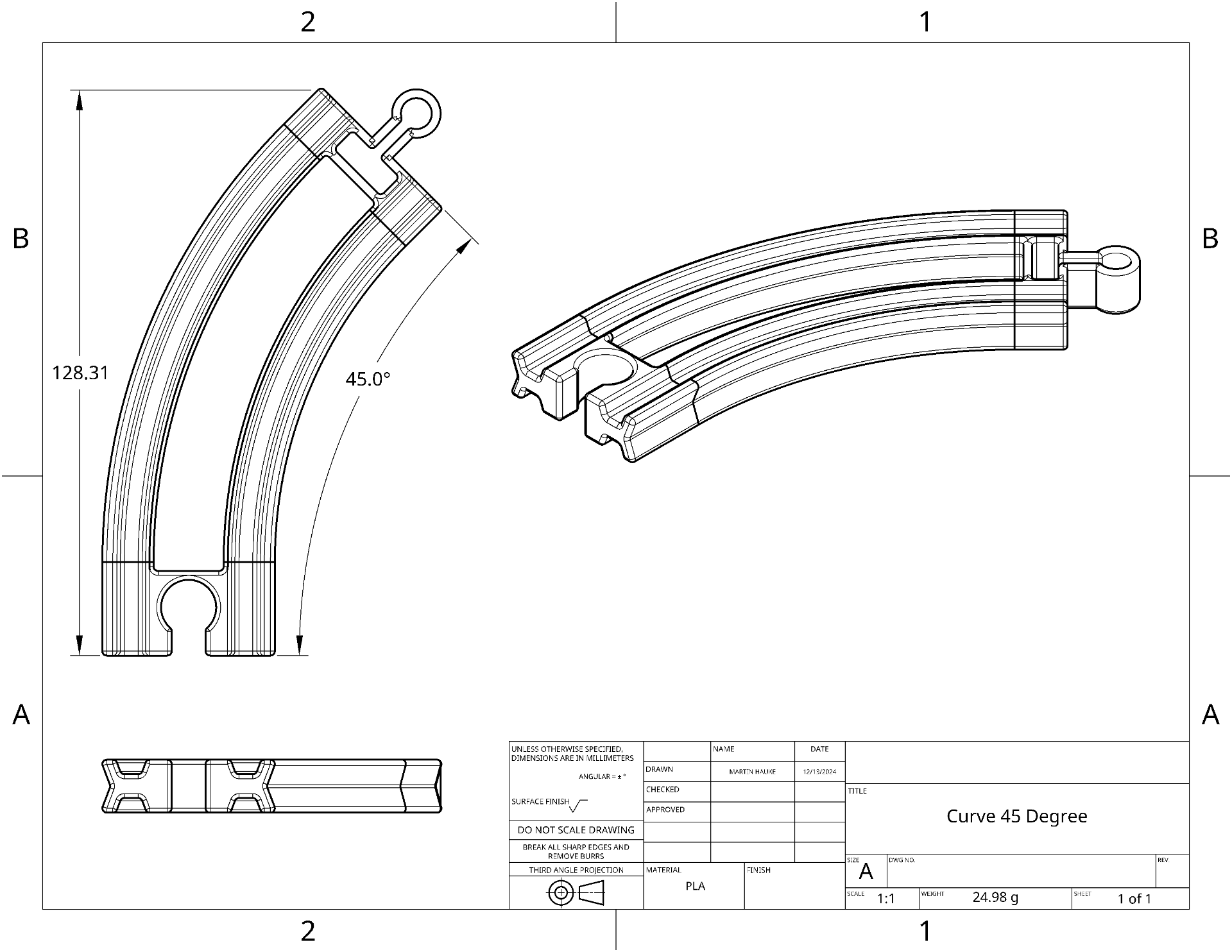 Skeleton Track - Curve (Brio/Ikea compatible)