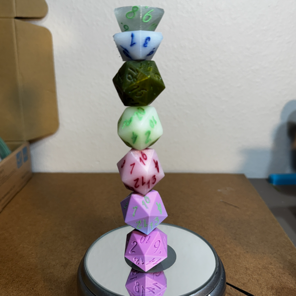 D20 Dice Numerically Balanced Easy Color