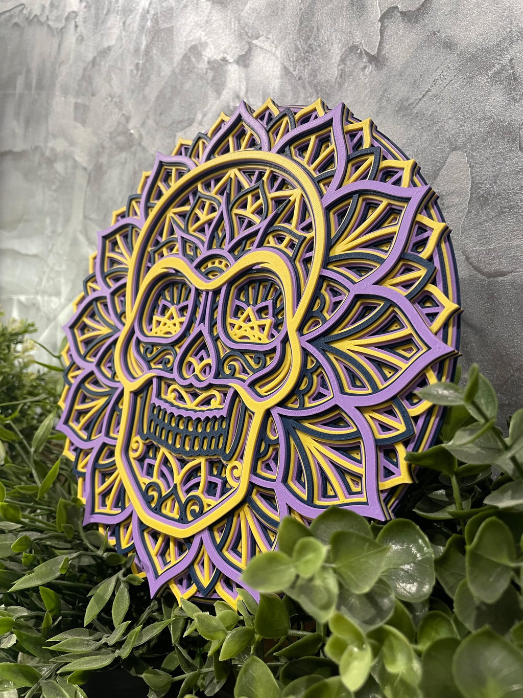 Customizable Layered Mandala Skull