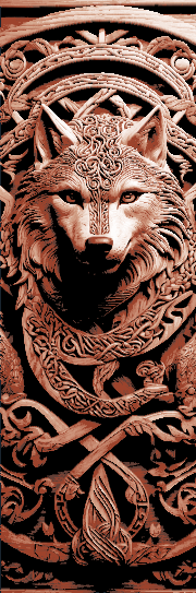 Set of 3 Bookmarks - Viking Nordic Knotwork Carving in wood of Wolves