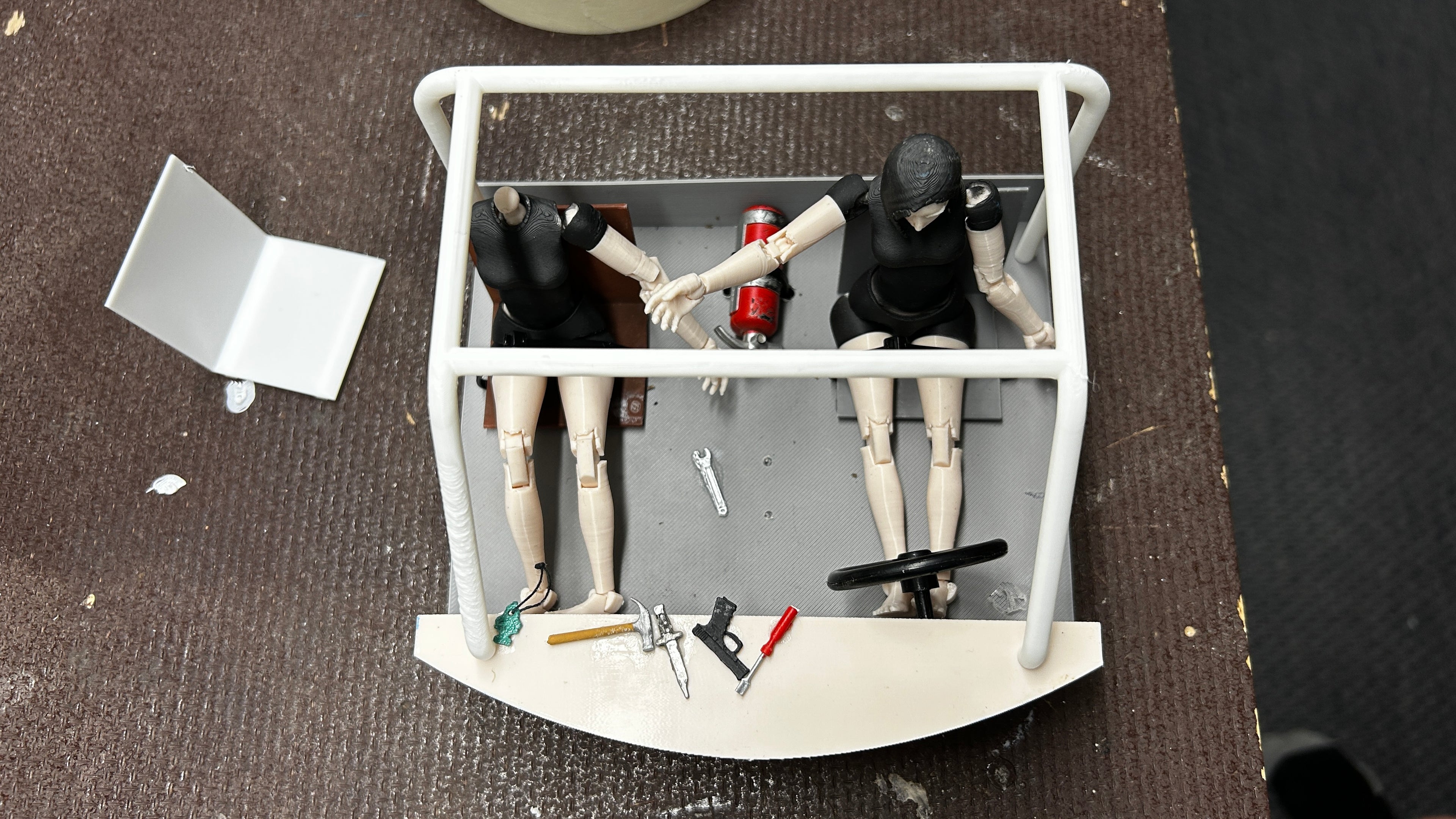 RC Scale Crawler 2 seat interior with roll cage