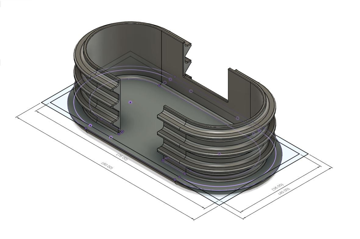 Oval End Cap Maj OD 80mm Min OD 40mm