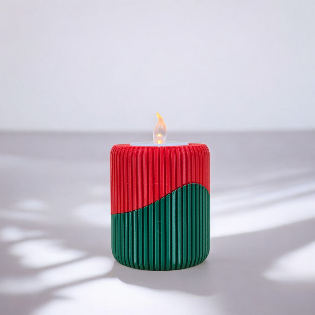 Ribbed Tea Light Holder – Customizable Color