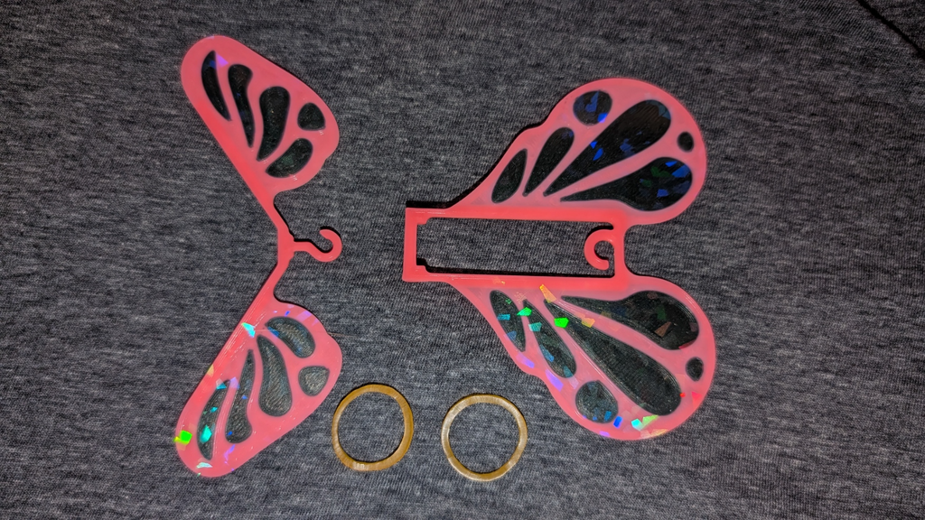 Rubber band powered flying butterfly prank