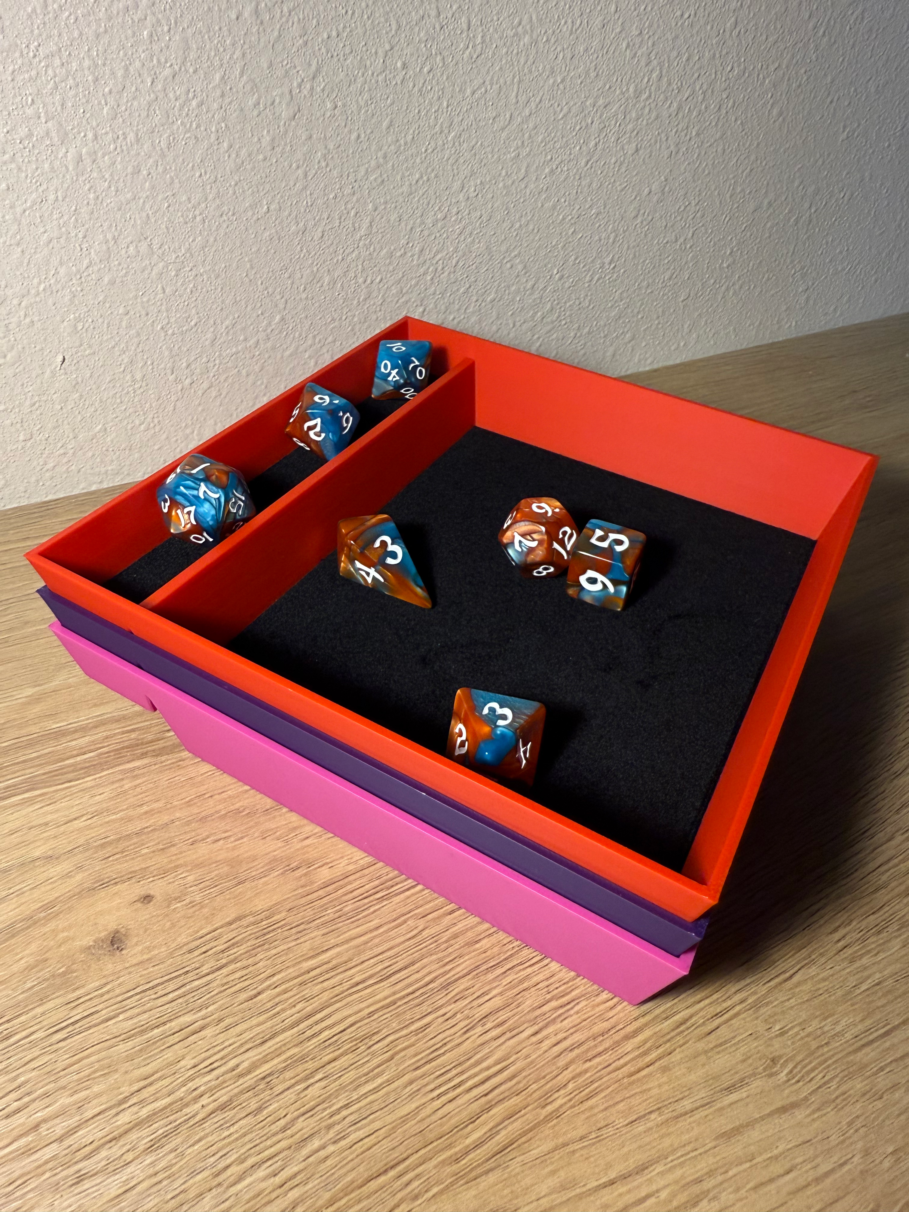 Stackable Dice Tray With Dice Holder