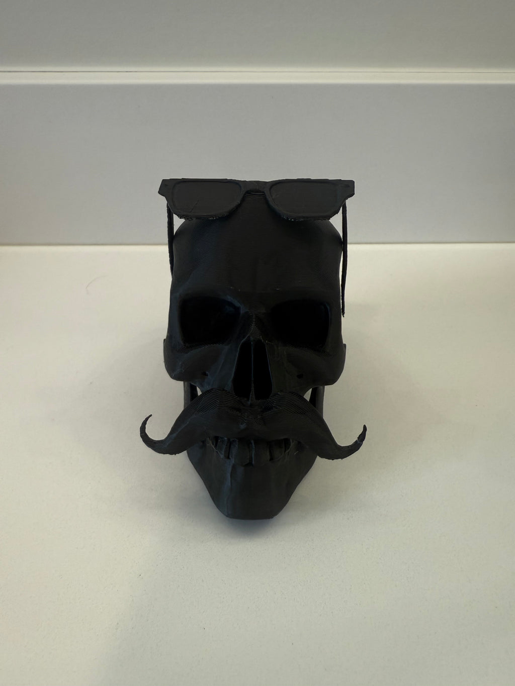 Skull with Mustache and Removable Sun Glasses