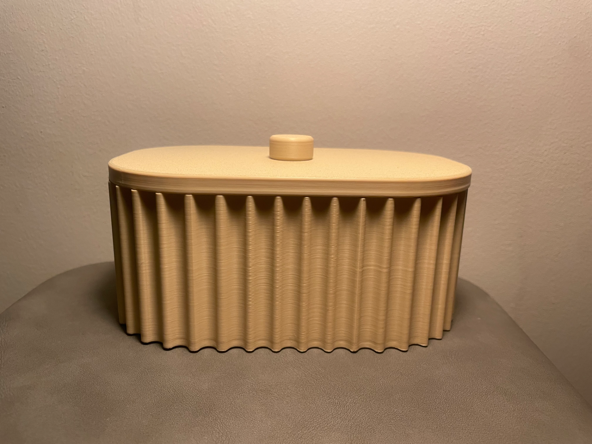 Ribbed Container With Lid For Storing Essentials