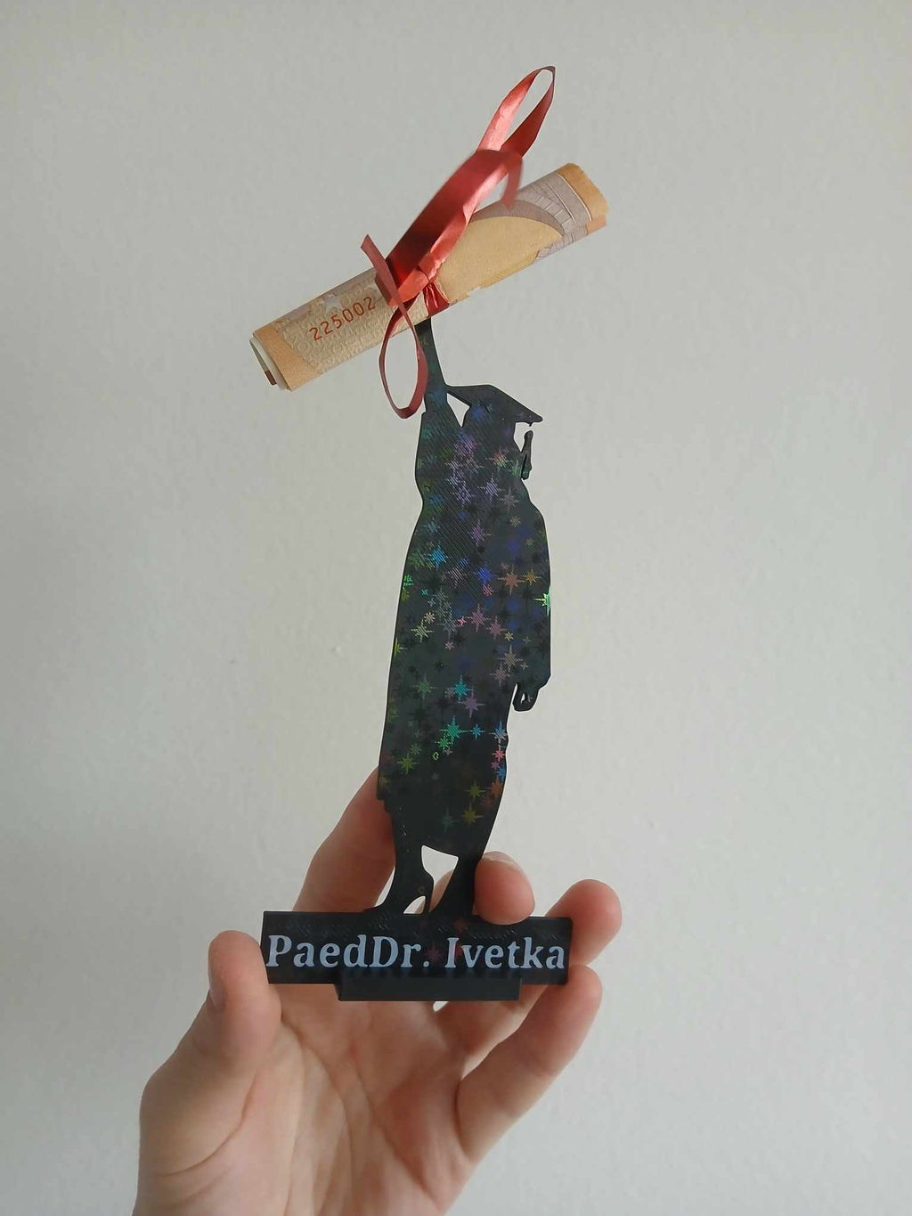 Graduation figurine with text - stylish money gift