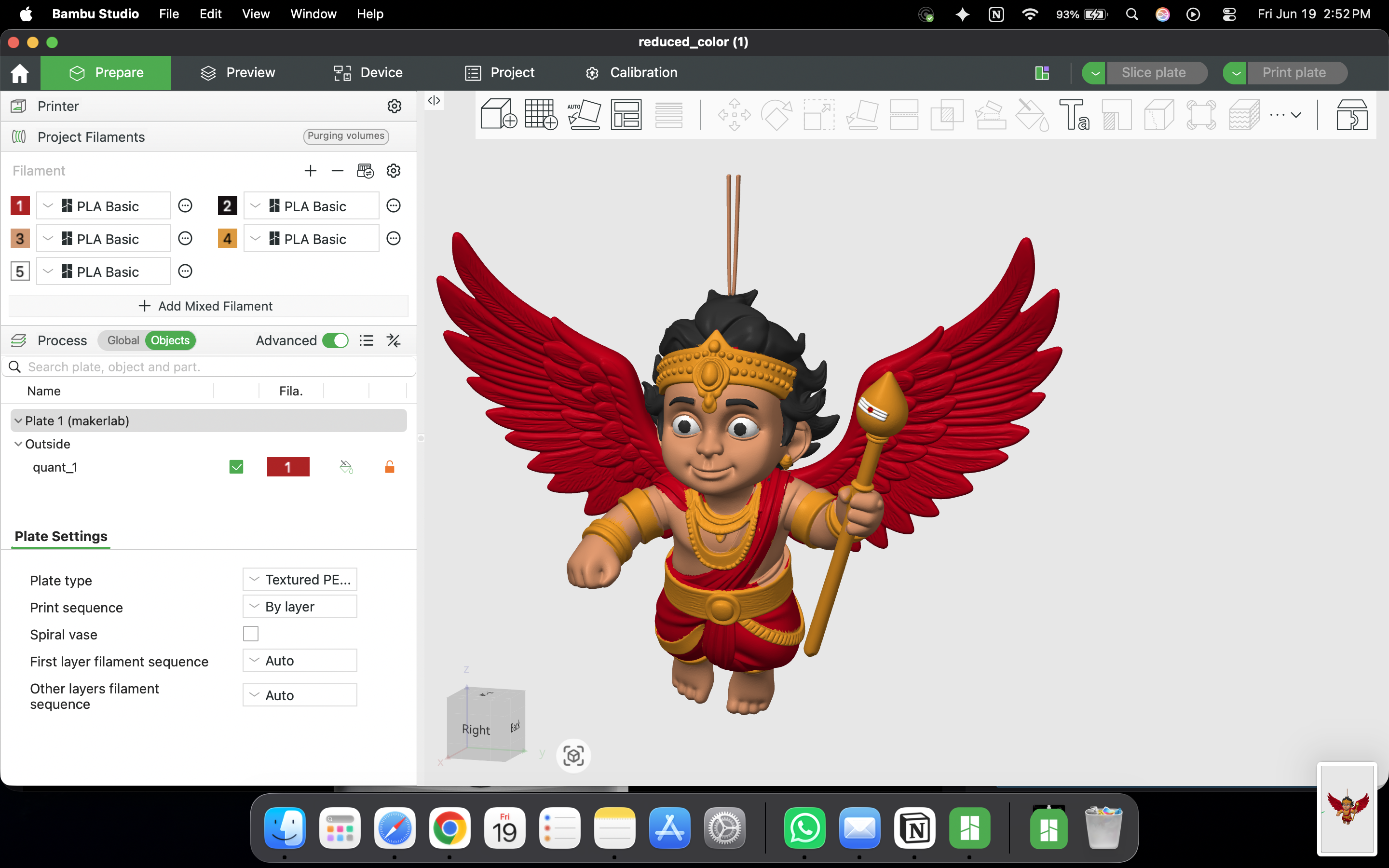 Flying Murugan Car Figurine Tamil Gods