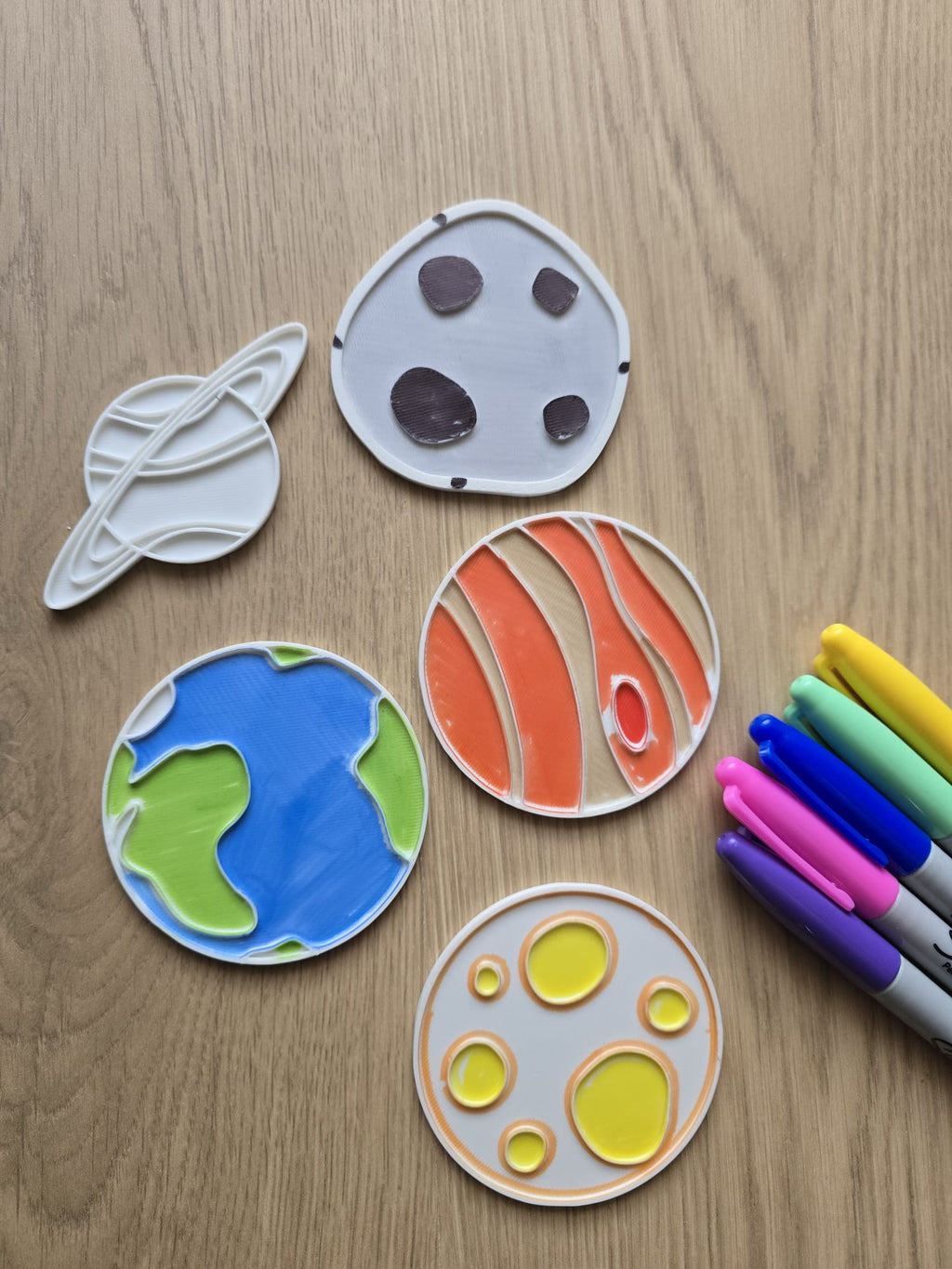 Fun Planet Coloring Color Set Marker Acrylic Paint