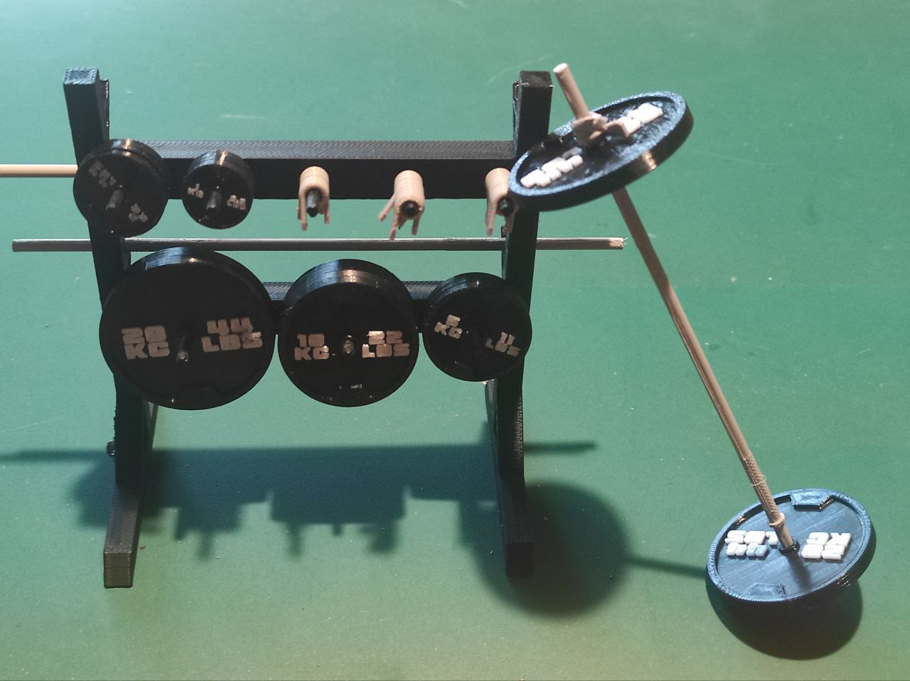 Miniature Weight Set, Bench and Rack