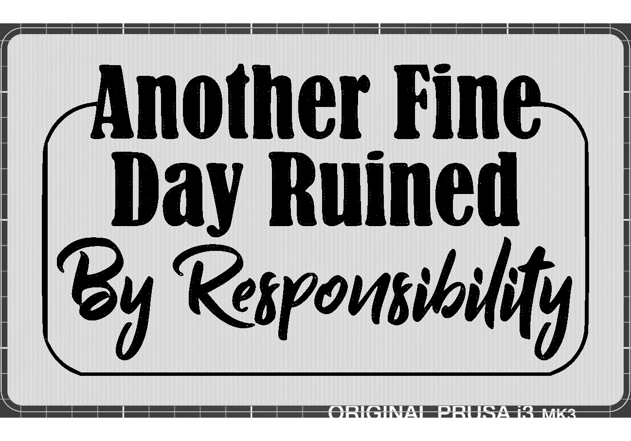 Another Fine Day Ruined Sign 2 Color
