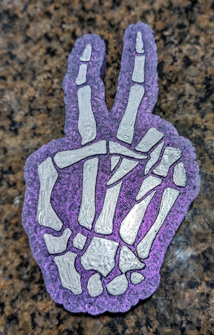Skeleton Hand Peace Sign Mold Housing