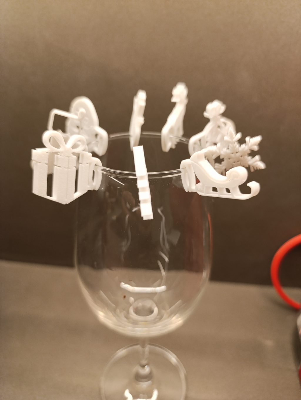 Christmas drinking glass tag / identifier