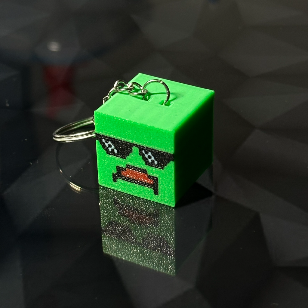 Zombie keychain from Unturned with swag glasses