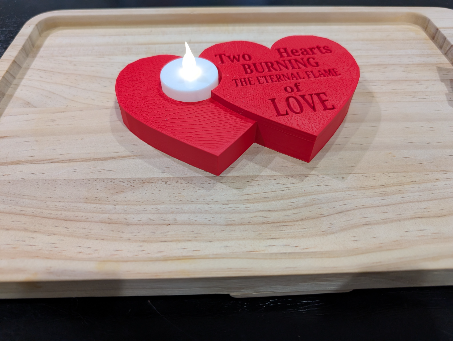 Eternal flame of Love Tealight candle holder