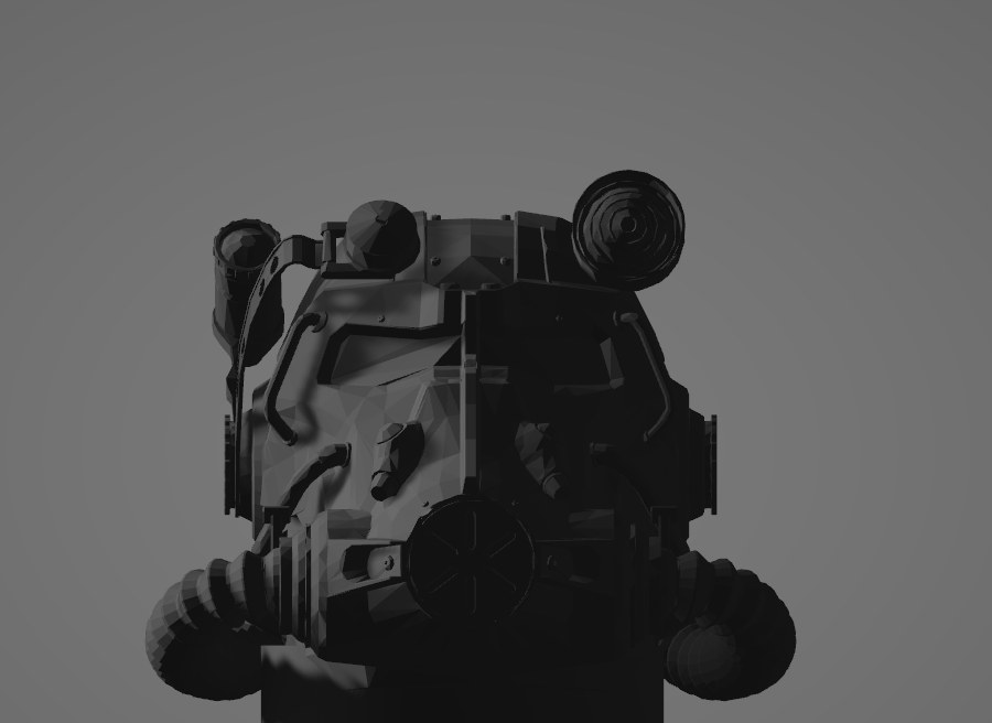 low polly power armor helmet