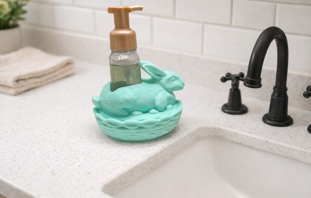 Bunny on a Basket Hand Soap Holder