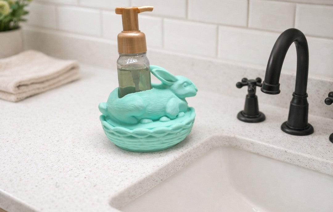 Bunny on a Basket Hand Soap Holder