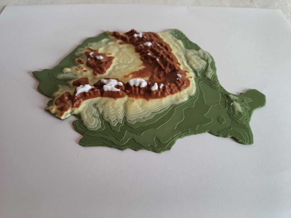 Terrain Map - Colored - Romania - No AMS Nedded